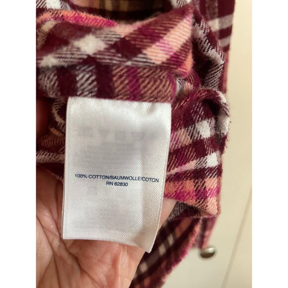 Lands' End pink flannel shirt buttons collar cotton pink - Picture 9 of 10